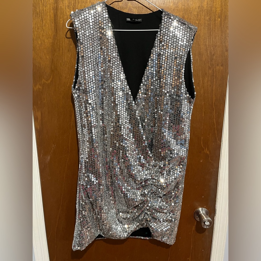 Zara sequin mini party dress size large